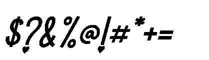 Valentine Heartnote Italic Font OTHER CHARS