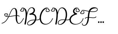 Valentine Lovelace Regular Font UPPERCASE