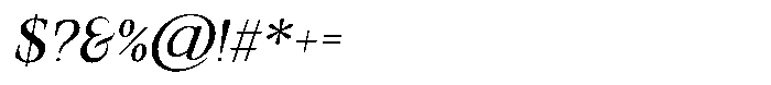 Valore Pro Text Extra Light Italic Font OTHER CHARS