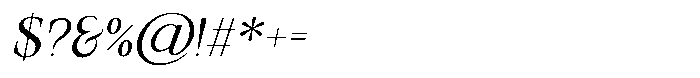 Valore Text Pro Thin Italic Font OTHER CHARS