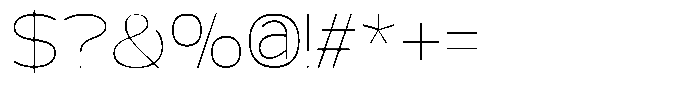 Valtora Thin Font OTHER CHARS