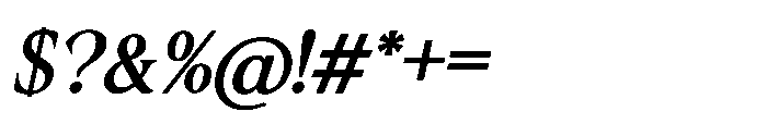 Valtoria Bold Italic Font OTHER CHARS