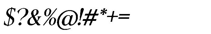 Valtoria Italic Font OTHER CHARS