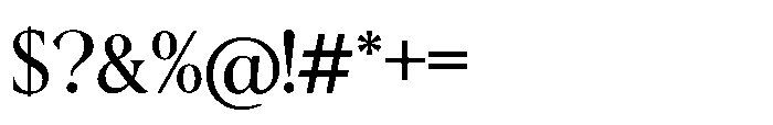 Valtoria Regular Font OTHER CHARS