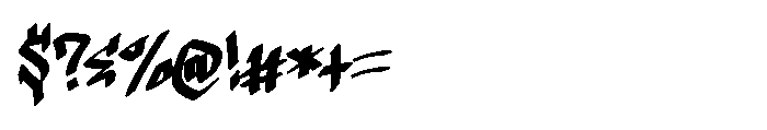 Vandal Rush Italic Regular Font OTHER CHARS
