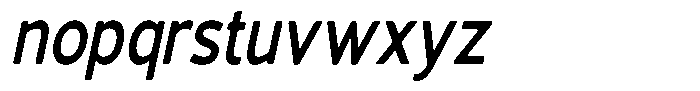 Vantori Smooth Bold Slant Condensed Font LOWERCASE