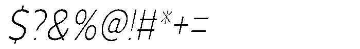 Vantori Smooth Extra Light Slant Conde Font OTHER CHARS