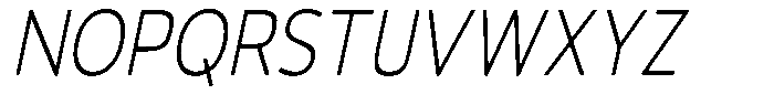 Vantori Smooth Extra Light Slant Conde Font UPPERCASE