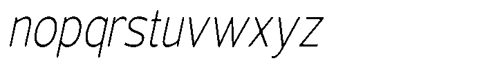 Vantori Smooth Extra Light Slant Conde Font LOWERCASE
