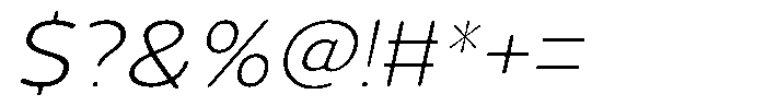 Vantori Smooth Extra Light Slant Expan Font OTHER CHARS