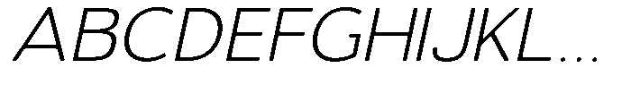 Vantori Smooth Extra Light Slant Expan Font UPPERCASE