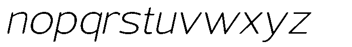 Vantori Smooth Extra Light Slant Expan Font LOWERCASE