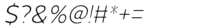 Vantori Smooth Extra Light Slant Font OTHER CHARS