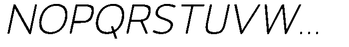 Vantori Smooth Extra Light Slant Font UPPERCASE