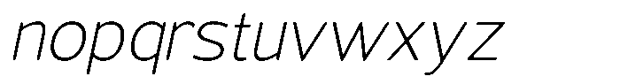 Vantori Smooth Extra Light Slant Font LOWERCASE
