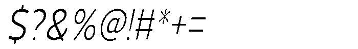 Vantori Smooth Light Slant Conden Font OTHER CHARS
