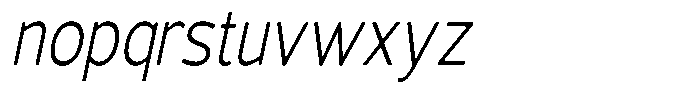 Vantori Smooth Light Slant Conden Font LOWERCASE