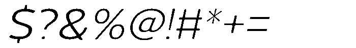 Vantori Smooth Light Slant Expanded Font OTHER CHARS