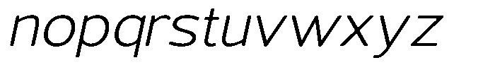 Vantori Smooth Light Slant Expanded Font LOWERCASE