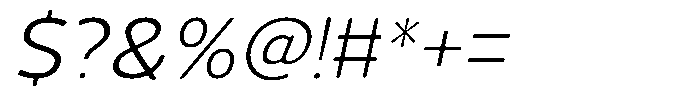 Vantori Smooth Light Slant Semi Expa Font OTHER CHARS