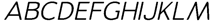 Vantori Smooth Light Slant Semi Expa Font UPPERCASE