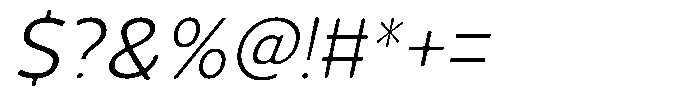 Vantori Smooth Light Slant Font OTHER CHARS