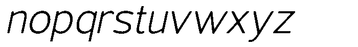 Vantori Smooth Light Slant Font LOWERCASE