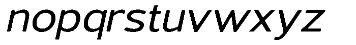 Vantori Smooth Medium Slant Expand Font LOWERCASE