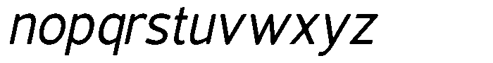 Vantori Smooth Medium Slant Semi Con Font LOWERCASE