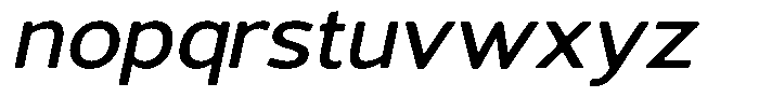 Vantori Smooth Semi Bold Slant Expan Font LOWERCASE