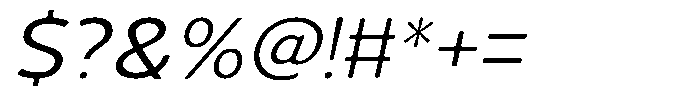 Vantori Smooth Slant Expanded Font OTHER CHARS