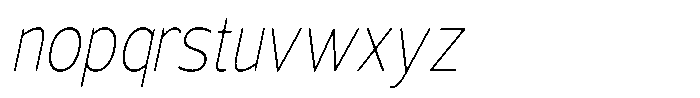 Vantori Smooth Thin Slant Condensed Font LOWERCASE