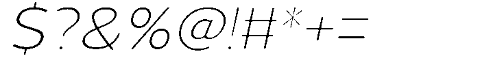 Vantori Smooth Thin Slant Expanded Font OTHER CHARS