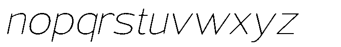 Vantori Smooth Thin Slant Expanded Font LOWERCASE