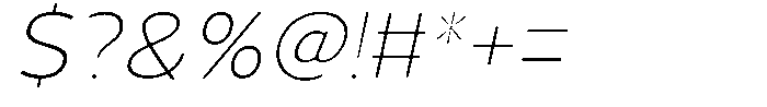 Vantori Smooth Thin Slant Semi Expan Font OTHER CHARS
