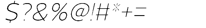 Vantori Smooth Thin Slant Font OTHER CHARS