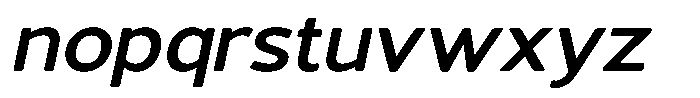 Vantori Soft Bold Slant Expanded Font LOWERCASE
