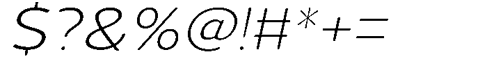 Vantori Soft Extra Light Slan Extr Exp Font OTHER CHARS