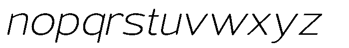 Vantori Soft Extra Light Slan Extr Exp Font LOWERCASE