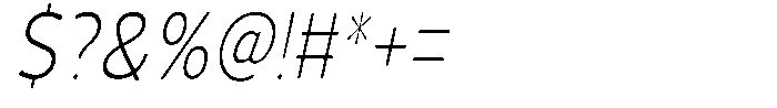 Vantori Soft Extra Light Slant Conde Font OTHER CHARS