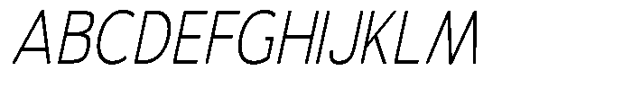 Vantori Soft Extra Light Slant Conde Font UPPERCASE