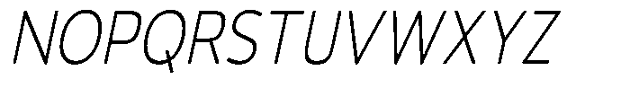 Vantori Soft Extra Light Slant Conde Font UPPERCASE