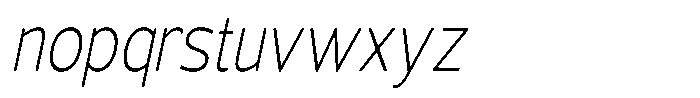 Vantori Soft Extra Light Slant Conde Font LOWERCASE