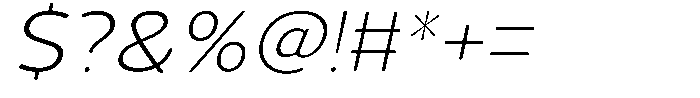 Vantori Soft Extra Light Slant Expan Font OTHER CHARS