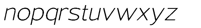 Vantori Soft Extra Light Slant Expan Font LOWERCASE