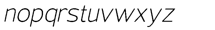 Vantori Soft Extra Light Slant Font LOWERCASE
