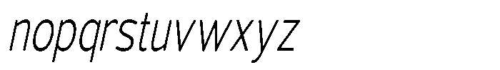 Vantori Soft Light Slant Extra Cond Font LOWERCASE