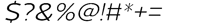 Vantori Soft Light Slant Extra Expan Font OTHER CHARS