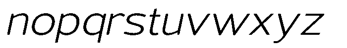 Vantori Soft Light Slant Extra Expan Font LOWERCASE