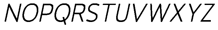 Vantori Soft Light Slant Semi Conde Font UPPERCASE
